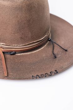 Introducing the Gypsy Fedora, a timeless and stylish accessory that exudes rugged elegance. Handcrafted from 100% Merino wool, this classic fedora hat boasts a pinched crown and a wide 9cm stiff brim, providing ample shade and protection from the elements. 

Each Gypsy Fedora is carefully hand-distressed using a bespoke customization process that includes ageing and flame relicing techniques, creating a unique vintage-inspired look that sets it apart from other hats. 

The distressed canvas head Adjustable Vintage Wool Hat Band, Adjustable Rugged Fedora With Flat Brim, Rugged Adjustable Fedora With Flat Brim, Vintage Adjustable Fur Felt Fedora, Adjustable Flat Brim Rugged Fedora, Vintage Wool Hat Bands With Flat Brim, Rugged Curved Brim Hat For Ranch, Rugged Flat Brim Hat For Ranch, Rugged Ranch Hat With Curved Brim