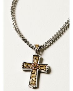 Western Cross Necklace For Men, Mens Silver Cross Necklace, Cowboy Truck, Vintage Cross Necklace In Metal, Western Cross Necklace, Antique Metal Cross Necklace, Nickel-free Western Style Necklaces, Western Closet, Cowboy Accessories