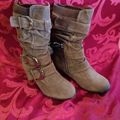 Shop joankowal12's closet or find the perfect look from millions of stylists. Fast shipping and buyer protection. 2 pair of stylish kids size 11 Anna brand faux suede boots with 3 buckles and zipper. The heel is 2" tall. The boots are brand new and in perfect condition. Thanks for viewing this item. Boots For Preteens, 7 Inch Boots, Thigh High Boots For Kids, Brown Elf Boots, Cute Footwear For Women, Kids Thigh High Boots, Size 13 Women's Boots, Adventure Boots Women, 80s Shoes Women Boots