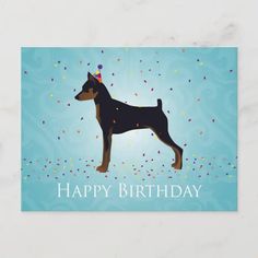 a happy birthday card with a dog on it