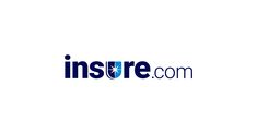 the insure com logo is shown in blue and white, on a white background