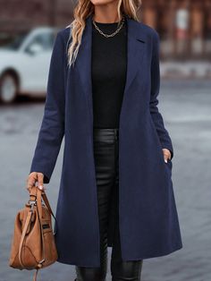 Blue Navy Coat Outfit, Dark Blue Coat Outfits For Women, Navy Blue Coat Outfits For Women, Navy Jacket Outfits For Women, Dark Blue Coat Outfit, Navy Blue Jacket Outfit, Navy Jacket Outfit