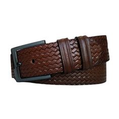 Introducing the ultimate accessory for any stylish gentleman: our Gents Belt for Jeans, crafted from genuine leather with an exclusive brown woven emboss. This extra-wide 4.5 cm belt combines practicality with high-end fashion, making it a perfect fit for your casual or business casual wardrobe. The textured, woven embossed pattern adds a unique and sophisticated touch to the rich brown leather, distinguishing it from traditional belts. This design not only enhances the belt's visual appeal but Formal Woven Leather Belt, Classic Brown Rectangular Belt Buckles, Brown Rectangular Leather Belt, Formal Brown Belts, Classic Woven Leather Belt, Brown Leather Rectangular Belt Buckles, Brown Woven Leather Belt, Brown Leather Belt Buckles For Business, Brown Leather Belt Buckle For Business