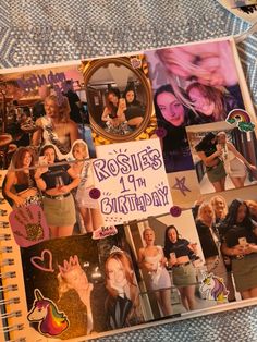 Birthday Photobook Ideas, Birthday Scrap Booking Ideas, Best Friend Journal Ideas Gift, Photo Album Birthday Gift, Photo Album Page Ideas, Friend Diary Ideas, Photobook Ideas Diy Scrapbook, 2000s Scrapbook Aesthetic, Friend Photo Album Ideas