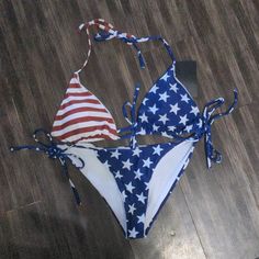 American Flag Pattern Bikini Size Large. Never Worn. New With Tags. Patriotic Red Swimwear For The Beach, Red Swimwear For 4th Of July Vacation, Red American Flag Print Swimwear For Beach, Red Summer Swimwear For 4th Of July, White Swimwear For 4th Of July Vacation, Red Swimwear For 4th Of July, White Swimwear For 4th Of July, 4th Of July White Swimwear, Red Flag Print Swimwear For The Beach