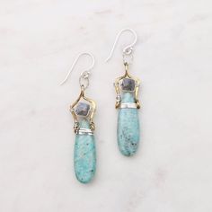 EAR-GF Banded Amazonite Drop Earrings Soldered Jewelry, Ear Art, Soldering Jewelry, Earring Ideas, Usa Art, Gloucester, Earring Hooks, Wire Earrings, Silver Earring