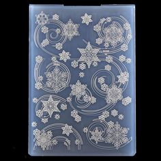 a clear plastic sheet with snowflakes on it