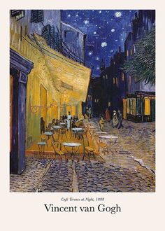 an image of the cover of van gogh's book, cafe terrace at night