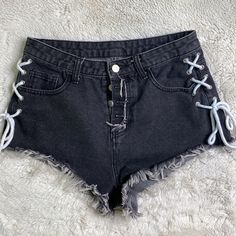 Super Cute Gothic, Button Fly, Side Lace, High Waist Shorts. Brand New, Never Worn, No Flaws, No Tags. Save Big On Bundles!!! Fast Shipping!!! All Reasonable Offers Considered!!! 5 Star Rated Thanks For Stopping. Happy Poshing! Punk, Rock, Rocker, Y2k, Goth, Gothic, Hot Topic, Royal Bones, Trip Nyc Black Shorts With Buttons For Spring, Black Bottoms With Buttons For Summer, Summer Black Bottoms With Button Closure, Black Buttoned Bottoms For Summer, Black Jean Shorts With Button Closure For Summer, Black Button Closure Shorts For Summer, Black High Waist Shorts With Buttons, Summer Black Jean Shorts With Button Closure, Punk High Waist Denim Jean Shorts