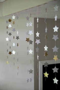 some little stars hanging from the ceiling