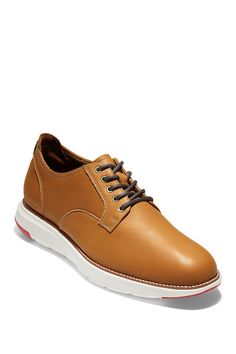 A leather oxford with a lace-up closure and white sole offers a sleek, on trend style for a chic look. Sizing: True to size. M=standard width. Round toe. Lace-up closure. Blucher oxford upper in casual leathers, with crafted welt detail. Fully padded sock lining for ultimate comfort. Full EVA outsole with our ultimate cushioning technology, with rubber pods in the heel and toe for traction. White sole. ImportedThis item cannot be shipped to Canada. Mens Oxford Shoes Outfit, Mens Oxford Shoes, Oxford Shoes Outfit, Oxford Shoes Men, Trend Style, Taos, Cole Haan, Nordstrom Rack, Derby