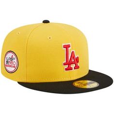 Boost your collection of Los Angeles Dodgers gear by picking up this Grilled 59FIFTY fitted hat from New Era. It features the team's unmistakable logo embroidered on the front and a celebratory patch on the side. The unique colorway of this eye-catching cap is sure to make it your new number option for Los Angeles Dodgers game day. Structured fit Officially licensed Imported Six panels with eyelets Brand: New Era Material: 100% Polyester Fitted High Crown Embroidered graphics with raised detail Dodgers Gear, Dodgers Game, Dodgers Nation, Black Los Angeles, Dodger Game, Dodger Hats, New Number, New Era Cap, Buy Buy