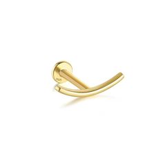 a gold plated ring with an open loop on the front, and a single curved bar in the middle