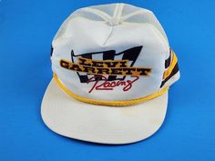 Vintage Levi Garrett Racing 3-Stripe snapback white trucker hat Has a stain on the top of the brim and water spots on the top of hat The snap will need replaced as well Nice little fixer upper Ships quick from USA Broken Snap, White Trucker Hat, Race 3, Water Spots, 1980s Vintage, Fixer Upper, Vintage Levis, Trucker Cap, Caps Hats