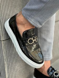 Giovanni Mannelli Croc. Design with Iron Detailed Black Loafer | VICLAN Shoe Care Kit, High End Shoes, Professional Shoes, Exclusive Shoes, Summer 22, Shoe Tree, Black Loafers, Leather Conditioner, Eva Sole