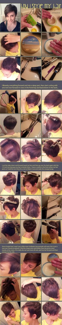 Pixie cut, My everyday hair 10.2013 How To Curl Long Pixie Hair, Styling A Long Pixie Hair Tutorials, Style Short Pixie How To, Styling Pixies How To, Pixie Cut Styling Tutorial, Pixie Styles