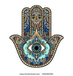 hamsa hand with an all seeing eye on it