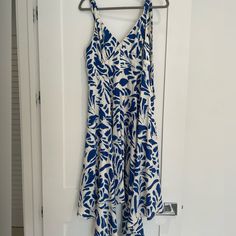 Alexis X Target Botanical Tie Strap Asymmetrical Hem Dress Nwt. Blue And White Print. Nwt Alexis X Target Botanical Tie Strap Asymmetrical Hem Dress Size M Very Pretty Blue And White Botanical Pattern Asymmetrical Hem Is Fun And Flowy (Perfect For Dancing!) V-Neck With Braided Trim Adjustable Ties At Shoulders Elastic Backing Allows A Flattering Look For Many Chest Sizes Built-In Slip Collaboration With Designer Alexis And Target Nwt With No Flaws So Pretty For Wedding Guest, Cocktail Party, Vac Blue Floral Print Dress With Asymmetrical Hem, Blue Asymmetrical Hem Dress With Floral Print, Blue V-neck Printed Sundress, Tie Strap Dress, Blue V-neck Mini Dress With Vibrant Print, Blue Floral Print V-neck Sundress, Alexis Dress, Womens Wrap Dress, Asymmetrical Hem Dress