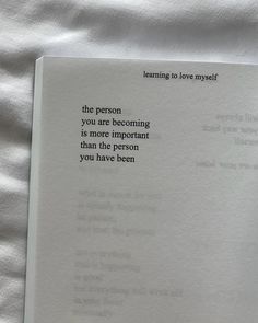 an open book with the words learning to love yourself written on it's cover