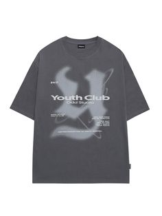 Composition : See the details pageColor : LIGHT CHARCOAL_1(M),LIGHT CHARCOAL_2(L)Country of Origin : KOREA Hip Hop Gray T-shirt For Summer, Summer Hip Hop Gray T-shirt, Youth Club, Y Logo, The Details, Oversized Fits, Composition, Top Outfits, ? Logo