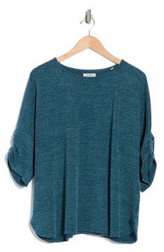 Gentle gathering defines the dolman sleeves of a lightweight ribbed sweater that's ideal for transitioning your wardrobe into cooler seasons. 27" length Crewneck Three-quarter sleeves 88% polyester, 9% viscose, 3% spandex Machine wash, dry flat Imported Brooks Running Shoes Women, Work Sweaters, Textured Knit Sweater, Brooks Running Shoes, Dolman Sleeve Sweater, Sweaters And Leggings, Comfortable Sandals, Max Studio, Textured Knit