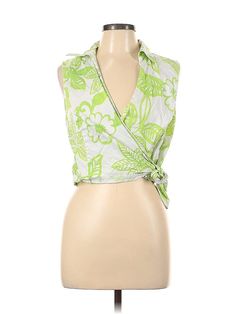 Catherine Stewart Sleeveless Blouse Size: Large Tops - used. 4% Spandex, 96% Cotton | Catherine Stewart Sleeveless Blouse: Green Tops - Size Large Fitted Sleeveless Vacation Blouse, Green Vest Tops For Vacation, Sleeveless Stretch Blouse For Vacation, Sleeveless Stretch Blouse For Beach, Stretch Sleeveless Beach Blouse, Stretch Sleeveless Blouse For The Beach, Green Beach Vest For Spring, Sleeveless Green Vacation Tops, Green Sleeveless Top For Vacation