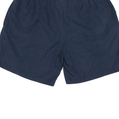 Item is in good used condition. > Size: L > Waist Size: 28" > Inside Leg: 5" > Rise: 9" > Hem: 11" Navy Sporty Shorts With Side Pockets, Sporty Navy Shorts With Side Pockets, Navy Relaxed Fit Sporty Shorts, Sporty Short Swim Trunks With Pockets, Sporty Swim Trunks With Pockets, Navy Relaxed Fit Sports Shorts, Navy Relaxed Fit Shorts For Sports, Blue Sporty Shorts With Pockets, Sporty Blue Shorts With Pockets