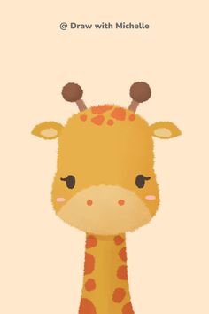 a cartoon giraffe with brown spots on it's head