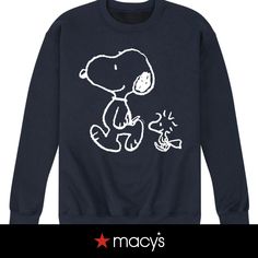 in stock Peanuts Snoopy Woodstock, Snoopy Woodstock, Snoopy And Woodstock, Peanuts Snoopy, Fleece Sweatshirt, Follow You, Shop Sweatshirts, Pullover Men, Mens Crew Neck