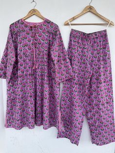 Beautiful Hand Block Print 100% cotton set SIZE CHART IN INCHES SIZE  :  XXS TOP LENGTH : 32 BUST : 32 PAJAMA LENGTH :  40 WAIST : 28 HIP :  42                                                     SIZE  :  XS TOP LENGTH : 32 BUST : 34 PAJAMA LENGTH :  40 WAIST : 30 HIP :  44 SIZE  :  S TOP LENGTH : 32 BUST : 36 PAJAMA LENGTH :  40 WAIST : 32 HIP :  46 SIZE  :  M TOP LENGTH : 32 BUST : 38 PAJAMA LENGTH :  40 WAIST : 34 HIP :  48 SIZE  :  L TOP LENGTH : 32 BUST : 40 PAJAMA LENGTH :  40 WAIST : 36 H Indian Textiles, Hand Block Print, Womens Pyjama Sets, Cotton Set, How To Feel Beautiful, Pajamas Women, Beautiful Hand, Jaipur, Long Tops