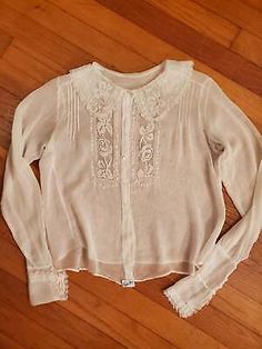 Antique Blouse in Cream With Lace and Pintucks - xs, sm | eBay Lace Shirt Outfit, Insertion Lace, Grandma Clothes, Mid Century Fashion, Victorian Clothing, Dresses Vintage, Lace Embroidery, Lace Collar, Lace Shirt