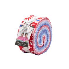 a red, white and blue quilting roll