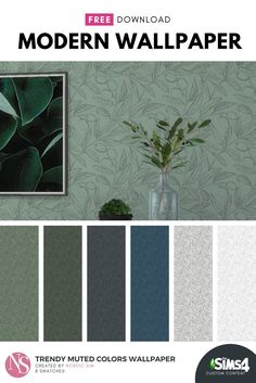 the modern wallpaper collection is available in various colors and sizes, including blue, green,