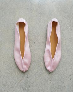 Wax Apple Theater Shoe in Pink Satin Pink Ballet Flats With Leather Sole, Pink Slip-on Ballet Flats For Spring, Pink Leather Ballet Flats With Leather Sole, Spring Slip-on Dance Shoes With Leather Sole, Pink Almond Toe Ballet Flats, Pink Closed Toe Dance Shoes For Spring, Pink Round Toe Dance Shoes For Spring, Pink Closed Toe Ballet Flats, Pink Leather Round Toe Slippers