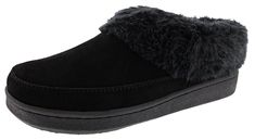 Slip into some slippers with cozy faux fur lining that is perfect for lounging around the house and for those quick errands on chilly days. Leather upper Closed back heel and plush faux fur collar Durable & Anti-Skid Rubber Sole Faux fur lining Cozy Black Slippers For Indoor Use, Comfy Black Slip-on Slippers, Comfortable Winter Slippers With Faux Fur Trim, Cozy Super Soft Black Slippers, Super Soft Black Winter Slippers, Cozy Black Super Soft Slippers, Soft Black Winter Slippers, Comfortable Black Slippers With Faux Fur Lining, Cozy Black Indoor Slippers