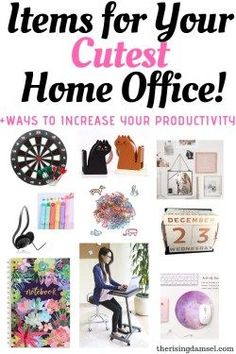 a poster with the words, items for your cutest home office - ways to increase your productivity