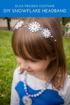 Make a DIY snowflake headband for an Elsa Frozen costume. Adds a simple and pretty look to kids hair. Free printable template! #diy #elsa #frozen #costume #hair #headband #snowflake #kids #girl #child #printable #halloween #handmade Frozen Costume Diy, Elsa Halloween, Snowflake Headband, Frozen Headband, Frozen Costumes