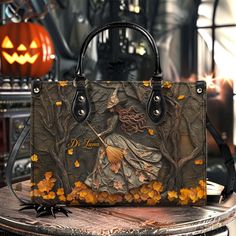 Personalized Witch Print 3D Relief Art Handbag With Handle& Wallet, Spooky Halloween Bags, Trick Or Treat Halloween Bags, Witchy Gothic Bags Product details: - Material: PU Leather - Sturdy handles for comfortable carrying. - Removable and adjustable strap for versatile wearing options. - Secure zipper closure to keep your belongings safe. - 5 inside pockets for convenient organization. Care Instructions: - Clean gently with a soft, dry cloth. - Store in a cool, dry place away from sunlight. - C Halloween Shoulder Bag Gift, Halloween Gift Shoulder Bag, Halloween Satchel Bags, Halloween Gift Rectangular Shoulder Bag, Rectangular Halloween Gift Shoulder Bag, Gothic Tote Bags For Halloween, Gothic Halloween Tote Bags, Spooky Halloween Gift Bag, Gothic Bags For Halloween Gift