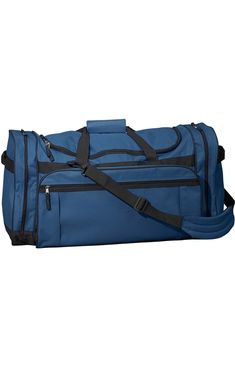 Liberty Bags 3906 Explorer Large Duffel Bag | Jiffy Shirts Rectangular Travel Accessories With Functional Pockets, Functional Rectangular Gym Bag In Solid Color, Functional Rectangular Solid Color Gym Bag, Rectangular Travel Bag With Functional Pockets For Daily Use, Practical Rectangular Travel Bag With Reinforced Handles, Rectangular Duffle Bag With Functional Pockets For Overnight Trips, Multifunctional Red Rectangular Bag, Blue Rectangular Gym Bag For Overnight Trips, Multifunctional Rectangular Duffle Bag For School