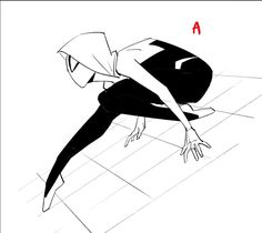 a drawing of a woman bending over on the floor