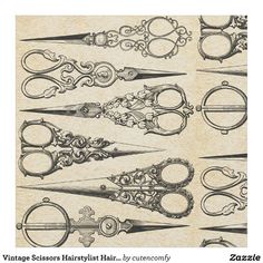 an old fashioned set of scissors with ornate designs