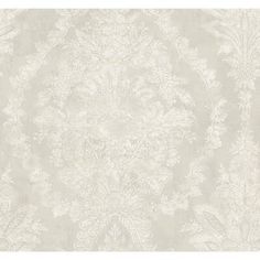 a white wallpaper with an ornate design