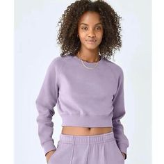 Aritzia Tna Sweatfleece Cozy Fleece Mega Cropped Crew Sweatshirt Size S Lavender  | eBay Aritzia Tna, Cropped Crewneck, Crew Sweatshirts, Crew Neck Sweater, Active Wear, Lavender, Sweatshirts Hoodie, Women Accessories, Things To Sell