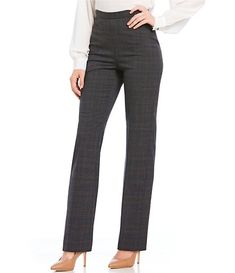 Antonio Melani Magda Glen Plaid Pant Elegant Office Pants With Pull-on Style, Business Pants For Fall, Stretch Dress Pants For Business In Fall, Classic Fall Pull-on Pants, Classic Pull-on Pants For Fall, Full Length Dress Pants For Office In Fall, Tailored Pull-on Work Pants, Tailored Pull-on Pants For Work, Classic Pull-on Style Bottoms For Fall