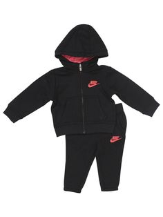 A to Z Shop Our eBay Store About Us Contact Us Add to Favorite Sellers Nike Infant's 2-Piece NSW Club Fleece Black Hoodie & Pants Set Sz: 12 Months Nike Infant's 2-Piece NSW Club Fleece Hoodie & Pants Set Product Description: Model: 16C406 1 Hooded Sweatshirt; 1 Pair Of Pants Hoodie Features Full Zipper Closure Front; Long Sleeves; & 2 Slide Pockets At Sides Pants Feature 2 Slide Pockets At Sides Swoosh Logo At Left Chest Swoosh Logo At Left Leg Made Of: 60% Cotton; 40% Polyester Made In: Indonesia Brand Description: It started with a handshake between two visionary Oregonians - Bowerman & his University of Oregon runner Phil Knight. They & the people they hired evolved & grew the company that became Nike from a U.S. based footwear distributor to a global marketer of athletic footwear, app Sporty Fleece Sets With Long Sleeves, Sporty Fleece Long Sleeve Sets, Sporty Long Sleeve Fleece Sets, Nike Tracksuit For Winter Loungewear, Casual Nike Tracksuit For Fall, Cotton Hooded Sports Sets, Winter Sportswear Sets With Pockets, Athleisure Hooded Winter Sets, Nike Long Sleeve Tracksuit For Loungewear