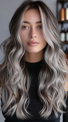 25 Silver Hair Color Ideas to Elevate Your Glamour Game Ashy Blonde And Brown Hair, Silver Beige Hair, Silver Blonde Hair Balayage, Silver Ash Blonde Hair, Winter Blonde Hair Balayage, Platinum Silver Hair, Natural Silver Hair, Platinum Balayage