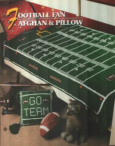 an advertisement for the football fan afghan and pillow