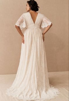 Bhldn Katarina, Elopement Wedding Dress, Embroidered Wedding Gown, Plus Wedding Dresses, Elopement Wedding Dresses, Wedding Dress Ideas, Anthropologie Wedding, Sleeve Wedding Dress, Butterfly Sleeve