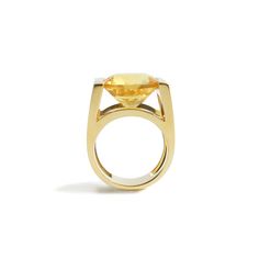 Architectural Citrine Ring. Materials:18k Yellow Gold Citrine: 8 mm Width: 8 mm.Length: 12mm Each ring is custom made. It takes 20 days to make and ship. We will keep you updated via email. Available in sizes: 4,4 1/2, 5, 5 1/2, 6, 6 1/2, 7, 7 1/2, 8. Each Citrine is unique. Citrine Ring, Sterling Jewelry, Gorgeous Jewelry, Jewelry Inspo, Emerald Ring, It Takes, Made It, Citrine, Gold Ring