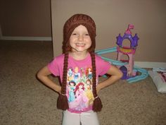 This wig hat was inspired by Laura Ingalls Wilder. The crochet cap is brown and so are the yarn pigtail braids. Great for a Little House on the Prairie costume or any costume with brown hair and braid pigtails! Also good for a Dorothy Wizard of Oz wig hat. Just let me know and I can braid it only half way down and put light blue ribbon. Please let me know if you want a specific length for the braids. Can do many other hat and yarn colors so just ask and I can send you pictures :). Pink Purple Blue Hair, Braid Pigtails, Dorothy Wizard Of Oz, Light Blue Ribbon, Crochet Wig, Jessie Toy Story, Laura Ingalls Wilder, Wig Hat, Pigtail Braids